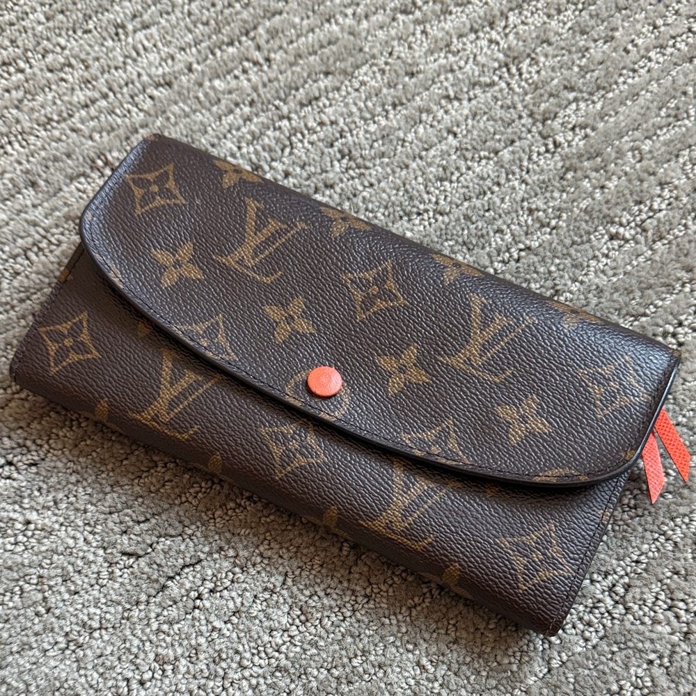 Louis Vuitton Brown and Red Monogram Wallet